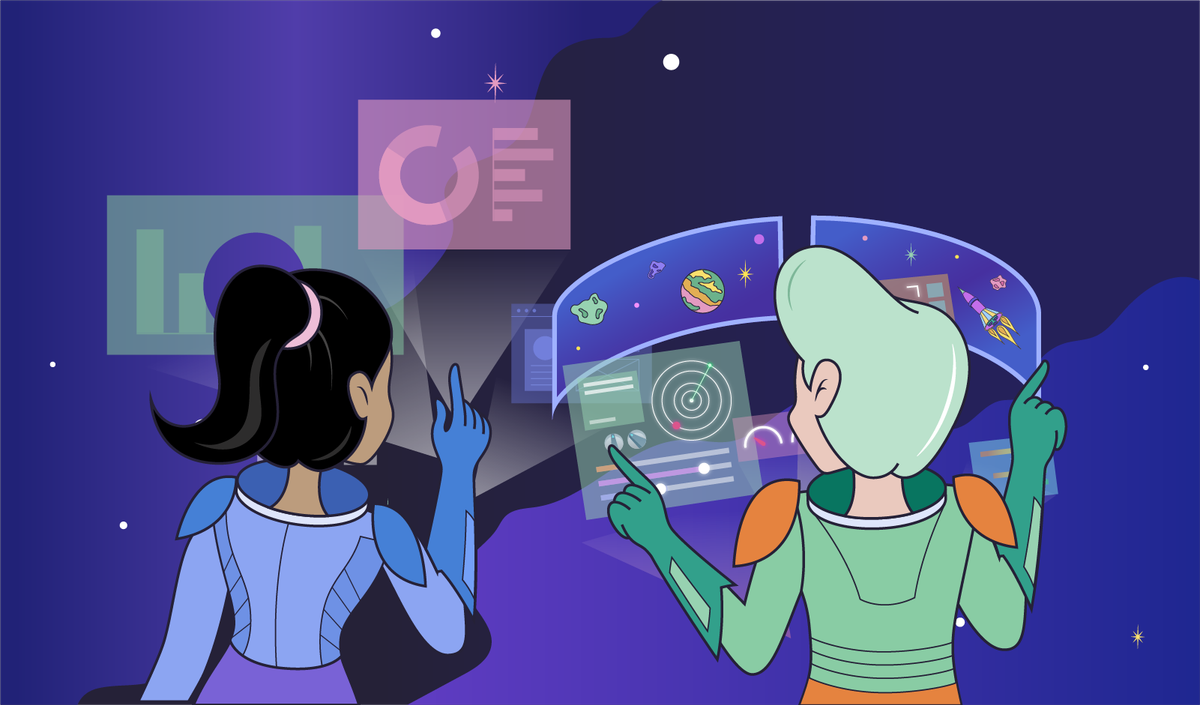 Risks Associated with Screen-Based Technology - two astronauts in front of screens.