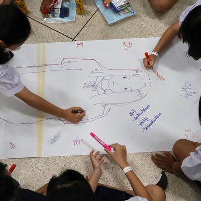 Girls at Pratthanadee engaging in a group activity.